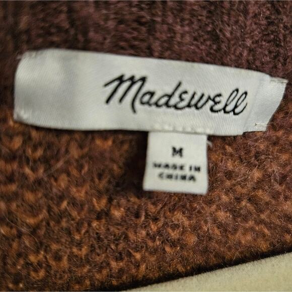 MADEWELL Woman's long sleeve sweater Zig Zag pattern Fall colors - Picture 4 of 7